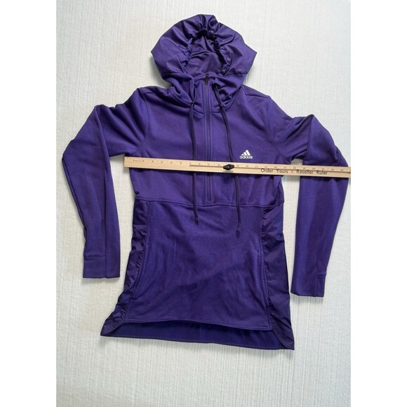 Adidas Women’s ClimaWarm Hoodie Purple Half Zip Pullover Jacket Size M - Picture 2 of 10